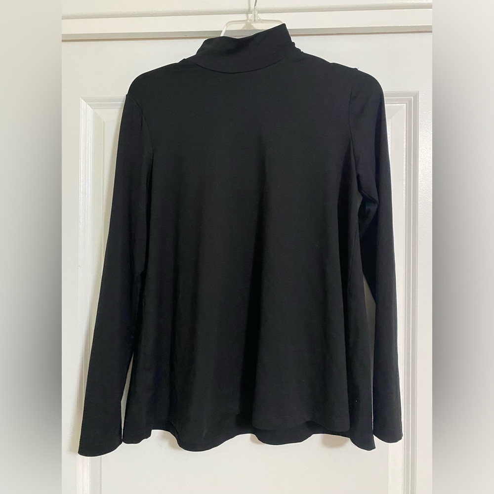 Susana Monaco Black‎ Long Sleeve High Neck Top